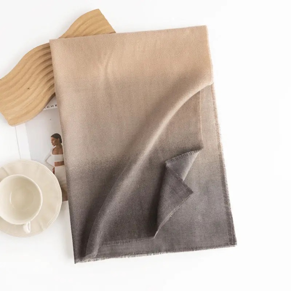 Gradient Beige and Gray Scarf